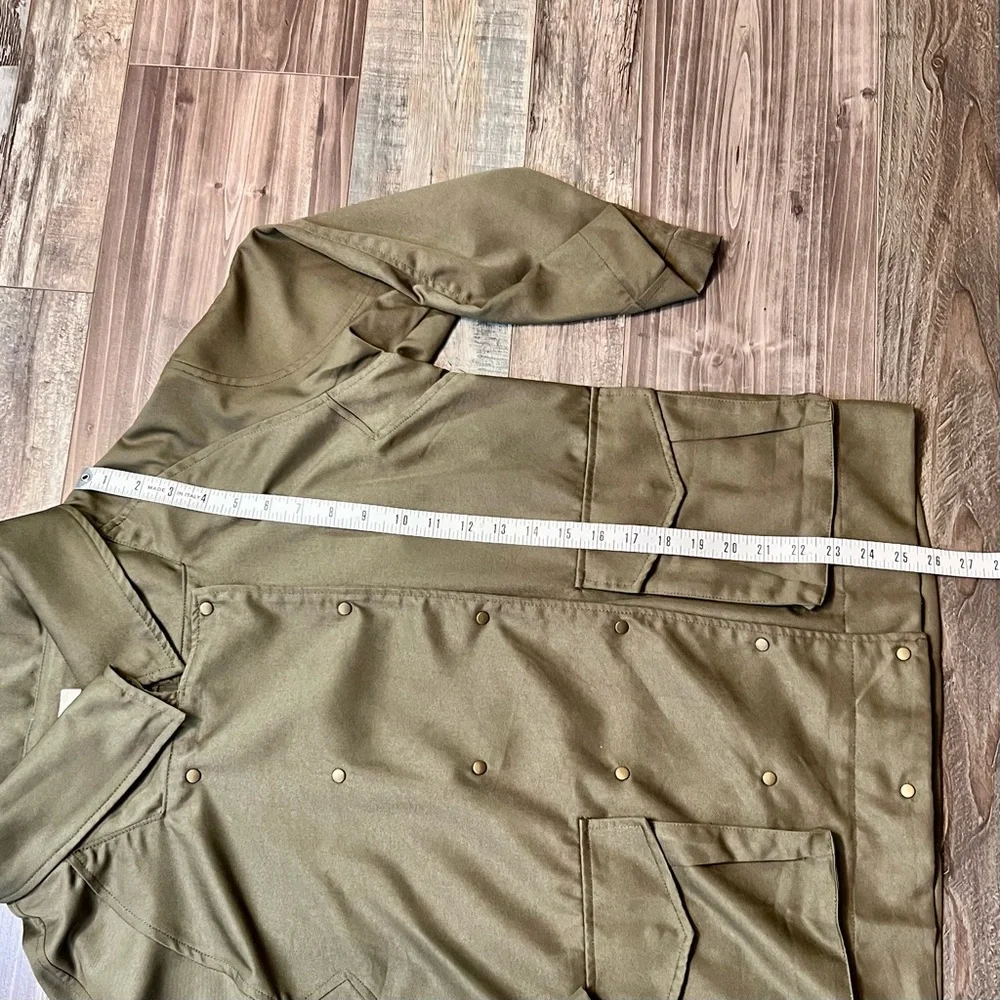 Gilli Womens Jacket Size S/M Army Green Military Infantry Draped Button Up - Picture 12 of 12